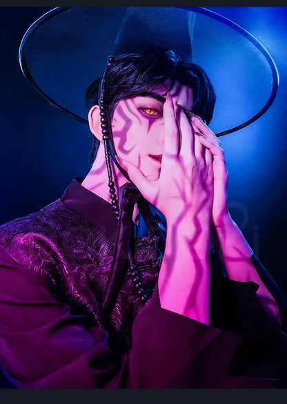 【Last Batch】IN STOCK Jinuu Cosplay Costume 【S-3XL】DokiDoki-R Jinuu Babyy Mysteryy Romancee Men Black Robes Hat Plus Size