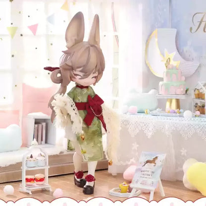 Non-edible Collectible Doll Moon Jumping Time Rabbit Treasure Series 12 Points BJD Blind Box Action Toy Figure Display Piece