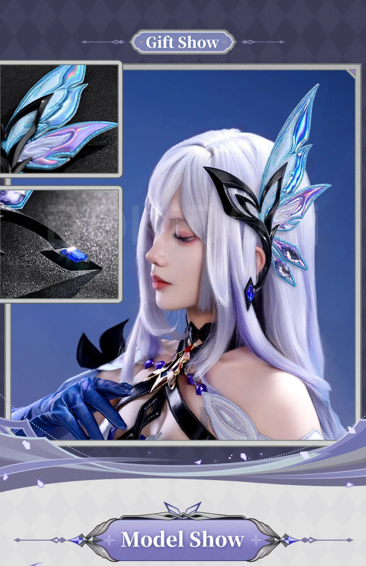 Skirk Cosplay Costume Game Genshin Impact【S-2XL】DokiDoki-SR Skirk Wig Women Halloween Costume Plus Size