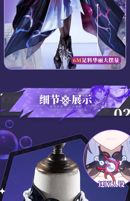 Honkai Star Rail Hysilens Cosplay Costume Wig Dress Headwear Uniform Outfit Halloween Party for Women Girls Carnival Prop iCoser