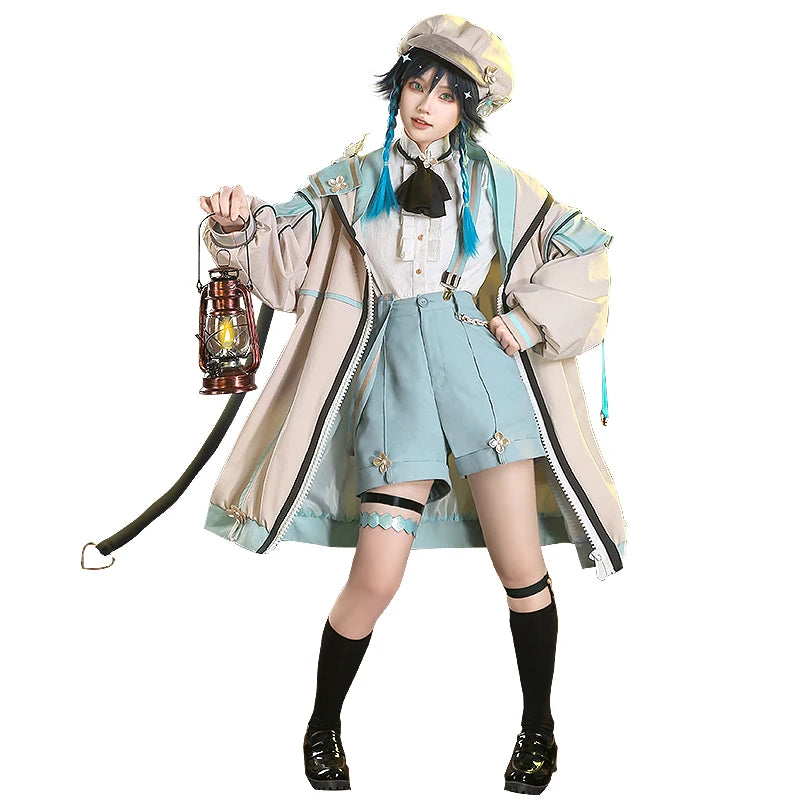 IN STOCK Venti Doujin Cosplay Game Genshin Impact DokiDoki-SR Venti Cute Cosplay Costume Detective Venti Genshin Impact Costume