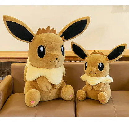 50/60/75CM Pokemon Eevee Plushies Cartoon Anime Kawaii Big Size Ornament Peluche Children Toy Stuffed Comfortable Soft Doll Gift