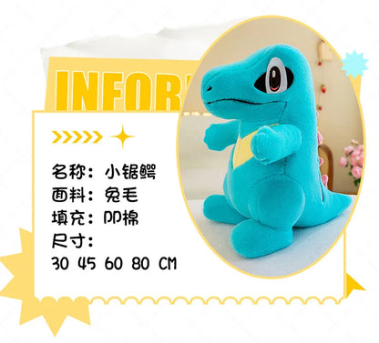 80CM Big Size Pokemon Totodile Plushies Waninoko Peluche Cartoon Anime Kawaii Ornament Comfortable Soft Doll Children Toy Gift