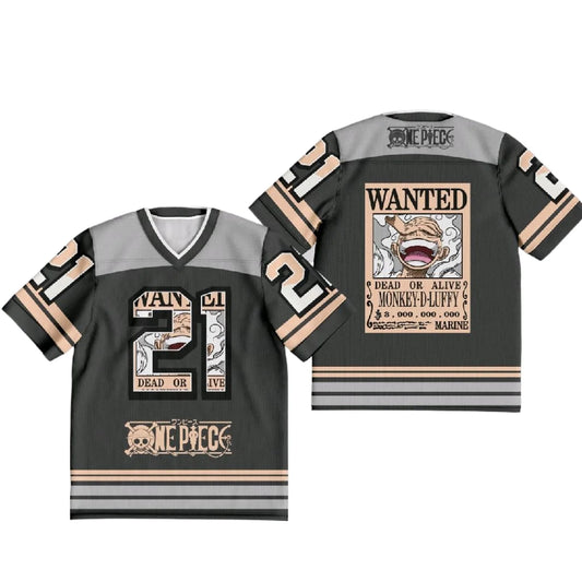 21 Jersey One Piece Luffy Anime Y2k Korean Style Kpop Baseball Hockey T-shirt Anime Daily Unisex Tops Tees Fashion Streetwear