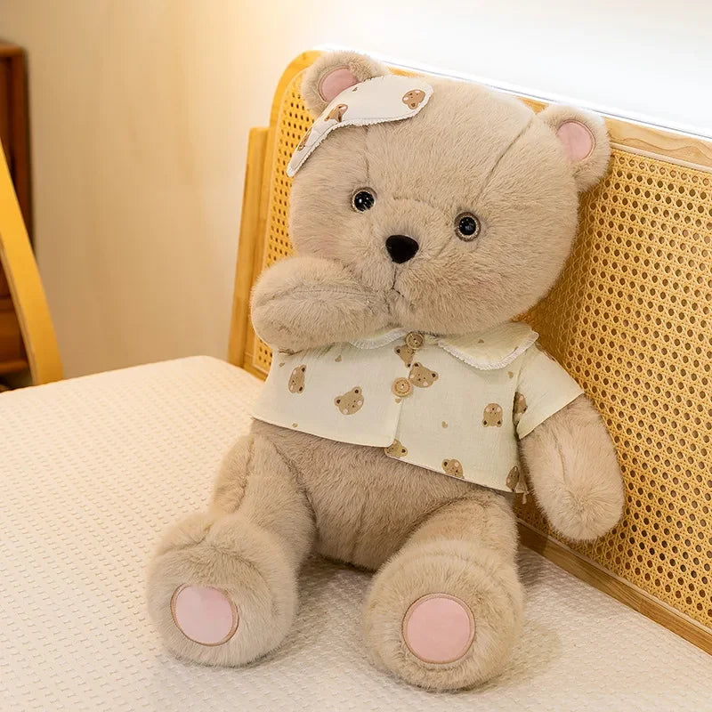 New Cute Good Night Bear Plush Toys Children's Soothing Dolls Indoor Ornaments Children's Sleeping Toy Children Birthday Gifts