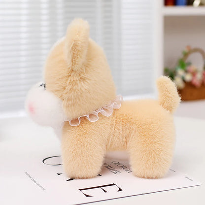 ZU Kawaii Teddy Pets Lifelike Fluffy Puppy Soft Doll Cute Small Chow Pomeranian Corgi Yorkie Dog Plush Toys Gift For Girl
