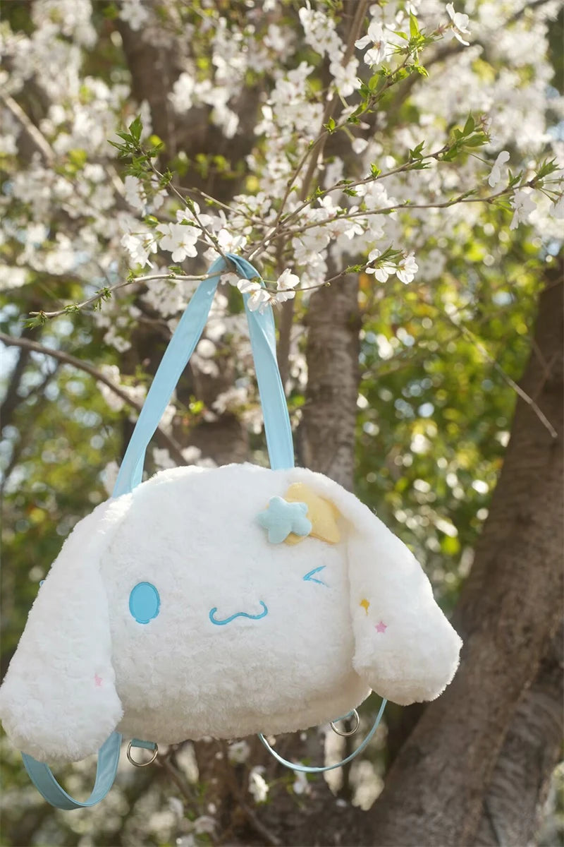 Sanrio Cinnamoroll Shoulder Bag Multipurpose Handbag Kawaii Backpack Messenger Bag Plush Bag My Melody Sweet Piano Lolita Bag