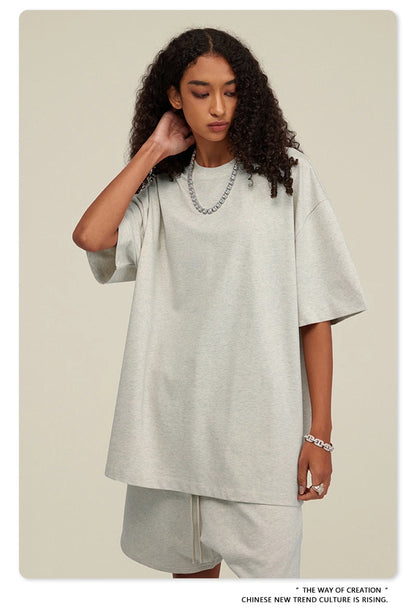 ZODF New 2025 Heavy Weight 305gsm Solid Cotton T Shirts For Men Unisex Summer Oversized Noshrink Basic T-Shirt Brand Tops HY0475