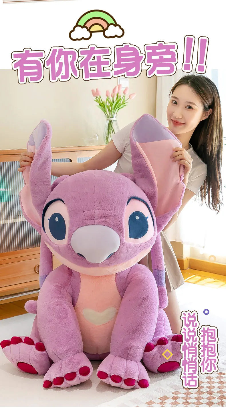 30/45/60/80CM Big Size Disney Stitch Cartoon Anime Plush Stuffed Doll Room Decoration Peluche Pillow  Plushies Ornaments Gifts