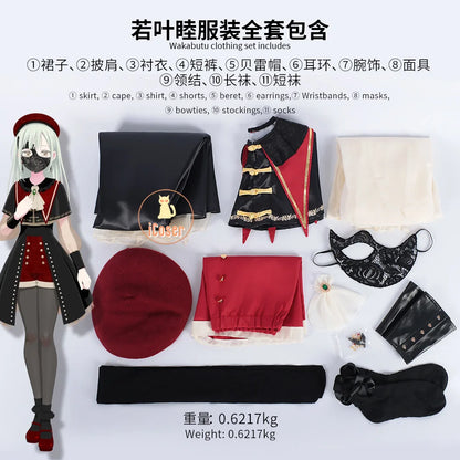 BanG Dream Wakaba Mutsumi Cosplay Costume Wig Red Dress Mortis Uniform Ave Mujica Mask Hat Earrings Halloween Party Women Props