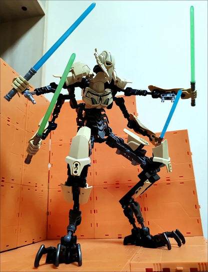 In Stock Stars Wars Action Figure General Robot Grievous With Lightsaber Hilt Combat Weapon Anime Figure Model Toy Kids Gifts