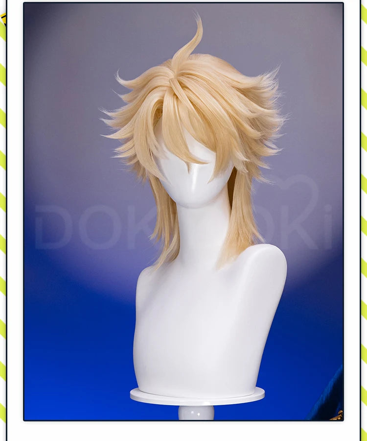 IN STOCK Varka Durin Rerir Wig Game Genshin Impact Song of the Welkin Moon DokiDoki Knights of Favonius Varka Wig Halloween Horn