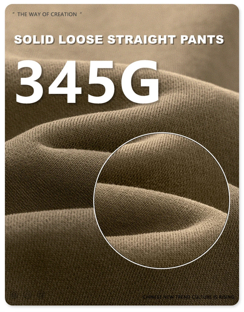 ZODF 345gsm Fleece Straight Pants for Men Unisex Loose Comfortable Sport Trousers Autumn Winter HY0864