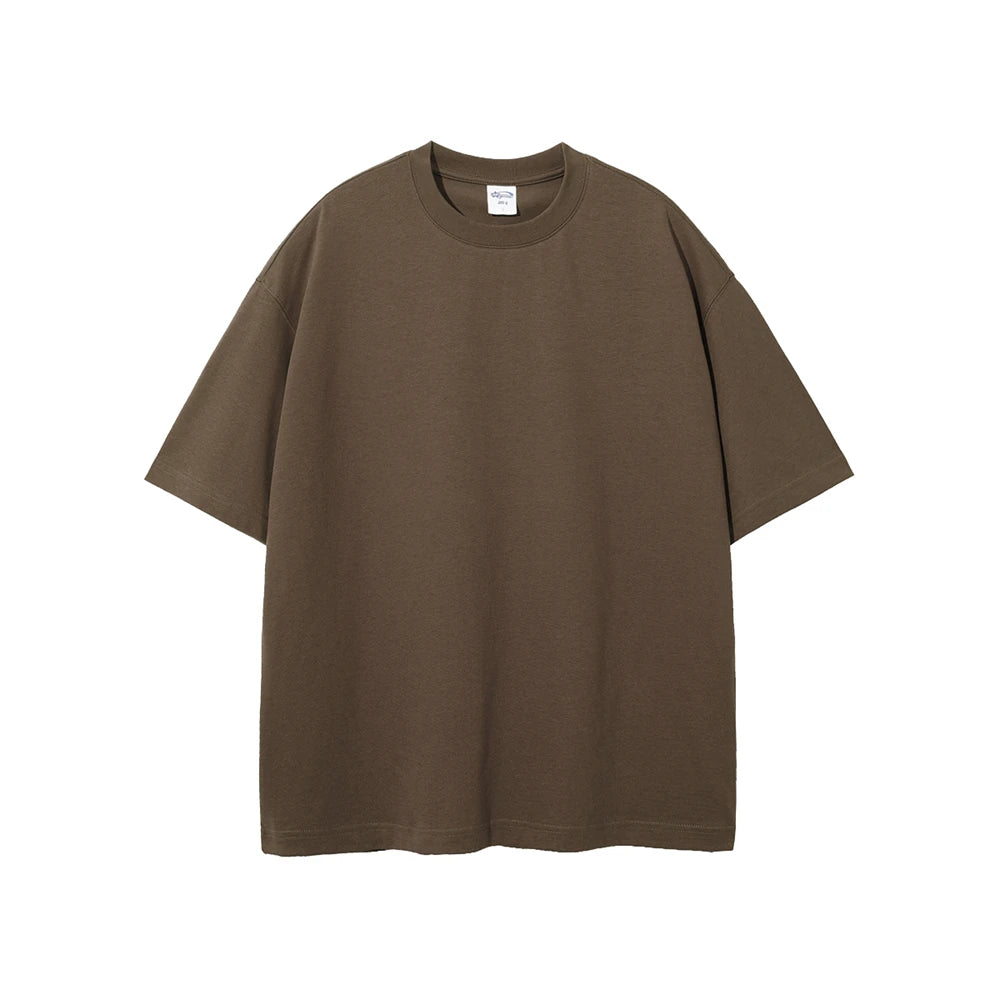 ZODF New Spring Summer Men 305gsm Cotton T Shirts Unisex Heavy Weight Oversized FG Noshrink Basic Solid T-Shirt Tees HY0165