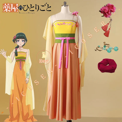 Anime The Apothecary Diaries Maomao Cosplay Costume Courtesan Outfit Dress Earrings Headwear Halloween Party Women Girls iCoser