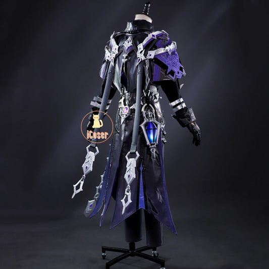 Genshin Impact Kyryll Chudomirovich Flins Cosplay Costume Wig Uniform Outfit Metal Accessory Halloween Party for Women Men Props