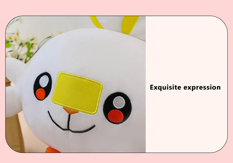 50/90cm Scorbunny Pokemon Large Plush Toys Anime Doll Cute Giant Pokémon Rabbit Cartoon Stuffed Plushie Pillow Gift for Kid Xmas