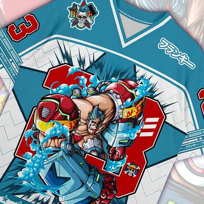 23 Jersey One Piece Franky Anime Y2k Korean Style Kpop Baseball Hockey T-shirt Fashion Streetwear Anime Daily Unisex Tops Tees