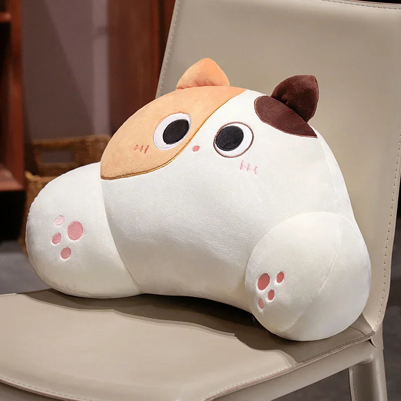 Comfortable Cat Style Back Cushion Sofa Bed Chair Lumbar Support Cushion Comfortable Throw Pillow Reading and Watching TV Soft