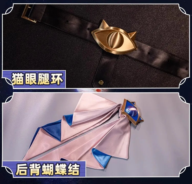 iCoser Honkai Star Rail Cipher Cosplay Costume Wig Bodysuit Uniform Cifera Tail Halloween Party for Women Girls Festival Props