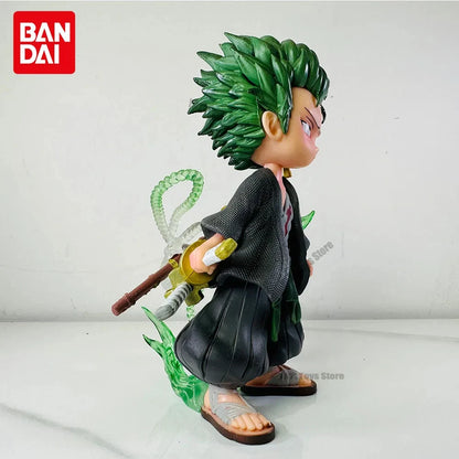 New One Piece Anime Figure Q-version Roronoa Zoro Model Ornaments Action Figures Collection Model Doll Toy Kid Gift
