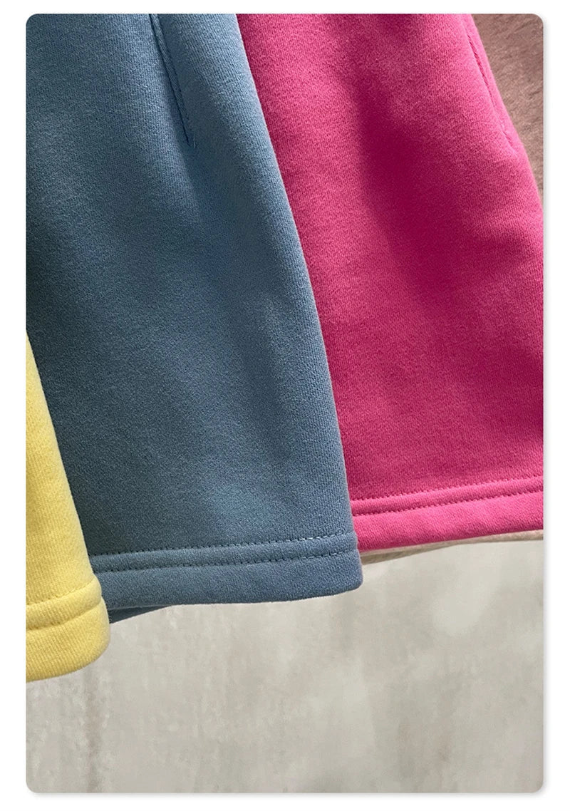 ZODF Trendy 2025 Autumn Winter Men Warm Soft Fleece Shorts Unisex Casual Hip Hop 345gsm Solid Shorts Brand Bottoms HY1173