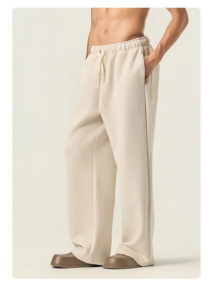 ZODF Casual 350gsm Fleece Unisex Loose Fit Wide Leg Straight Pants Warm Sport Trousers Winter HY0037