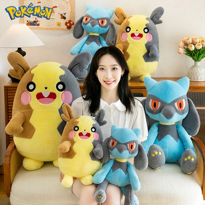 40CM Big Size Pokemon Plushies Lucario Peluche Cartoon Anime Kawaii Stuffed Comfortable Soft Doll Stuffed Ornament Gift