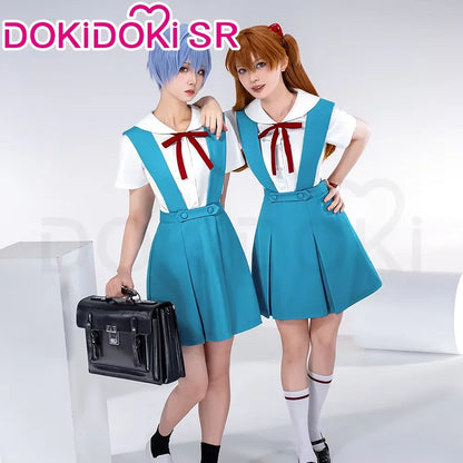 IN STOCK Reii / Asukaa Cosplay Costume DokiDoki-SR Anime Cosplay Women Asukaa Costume Socks Rei School Uniform Halloween Costume