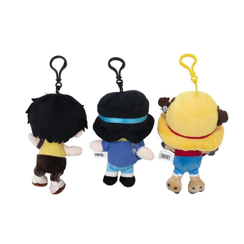 New 12cm Genuine One Piece Pendant Doll Plush Pendant Anime Surrounding Luffy Qiaoba Cartoon Creative Backpack Pendant Gift