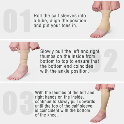 Breathable Elastic Compression Calf Support Sleeves 1 Pair for Football Cycling Running Jogging Men Women