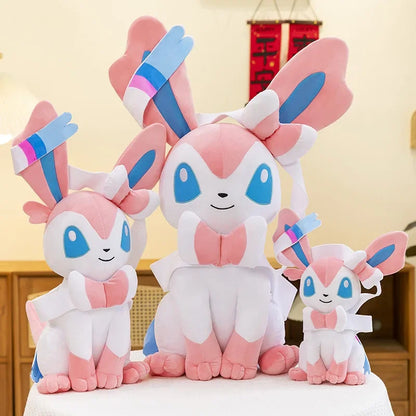 25/75cm Sylveon Pokemon Plush Toys Large Anime Doll Pillow Cartoon Eevee Pokémon Plushie Kawaii Stuffed Gift for Kids Birthday