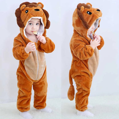 Kids Kigurumi Bebe Ropas Baby Boy Rompers for Winter Newborn 0 to 3 6 9 12 18 24 Months Unicorn Onesie with Zipper Cute Jumpsuit