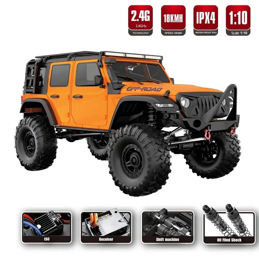 1/10 RC Car HB RTR R1011 Remote Control Vehicle 2.4G Full Proportional Rock Crawler LED Light 4WD Off-Road Climbing Truck Toys
