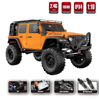 1/10 RC Car HB RTR R1011 Remote Control Vehicle 2.4G Full Proportional Rock Crawler LED Light 4WD Off-Road Climbing Truck Toys