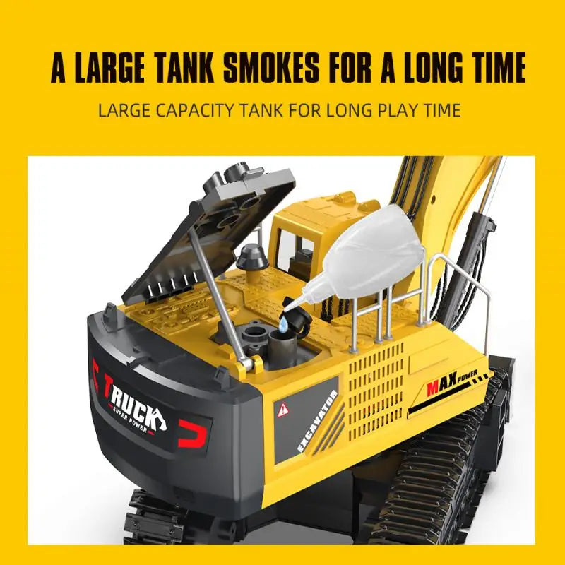 Alloy RC Excavator Truck Toy Remote Control Engineering Vehicle Electric Construction for Kids Boys Birthday Gift