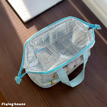 Adorable Linabell CookieAnn Thermal Lunch Bag Plush Insulated Tote Cute Handbag Bento Bag Kawaii Shopping Bag Gifts Girl