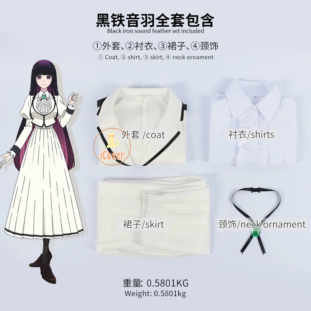 Anime Rock Is A Lady's Modesty Otoha Kurogane Cosplay Costume Wig JK Skirt Lilisa Suzunomiya Halloween for Women Carnival iCoser
