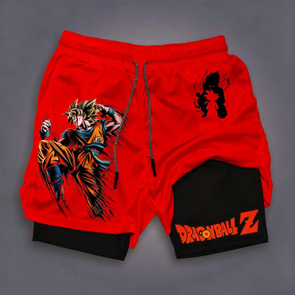 New Anime Dragon Ball Gym Quick Dry Shorts Men Summer Y2k Casual Sports Running Shorts Breathable Mesh Streetwear Fashion Pants