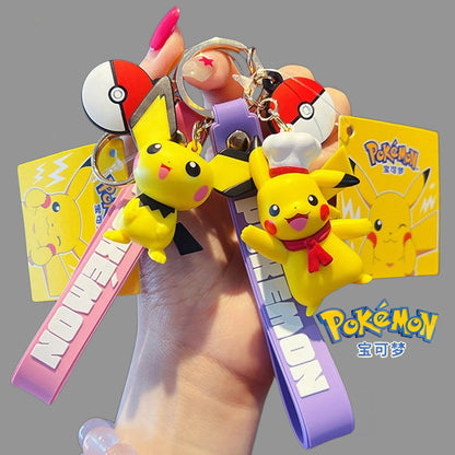 Genuine Pokemon Keychain Pikachu Eevee Pichu Mimikyu Togedemaru PVC Anime Action Figure Kids Toy Keyring Pendant Birthday Gift