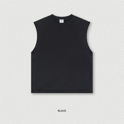 ZODF American Retro Men Washed Solid Tank Tops Women Unisex Loose Edge 275gsm Cotton Sleeveless Tees Brand Streetwears HY0503