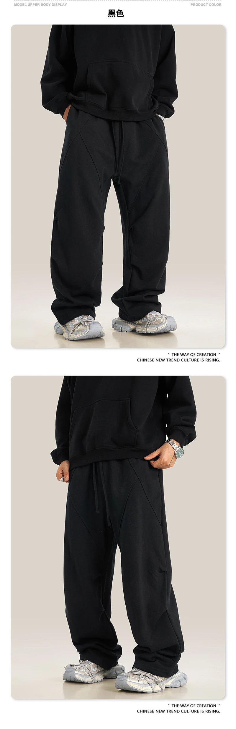 ZODF Retro 2024 Winter Patchwork Pants For Men Unisex Washed High Street 370gsm Oversized Double Knees Straight Trousers HY0878