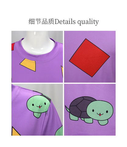 None Mira Light Purple Bear Pajamas Unisex Polyester Set