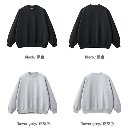 ZODF Fashion Men Winter Side Split Fleece Sweatshirt Winter Unisex Oversized 350gsm O Neck Warm Pullovers Brand Clothing HY0058