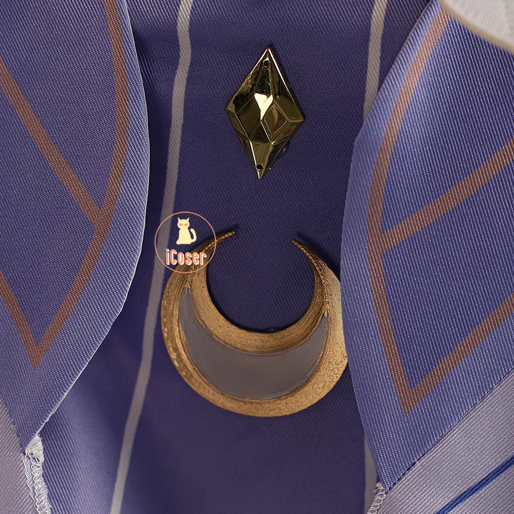 Genshin Impact Columbina Cosplay Costume Wig The Damselette Dress Headwear Eleven Fatui Harbingers Halloween Party Women Girls