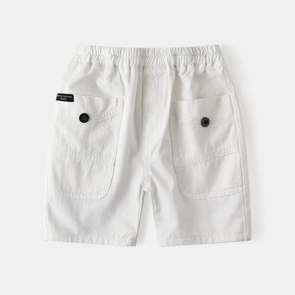 100Cotton Kids Shorts for Boys Toddler 2 to 3 4 5 6 7 8 Yrs 2025 Casual Army Green Children Shorts Cargo Shorts Side Big Pockets