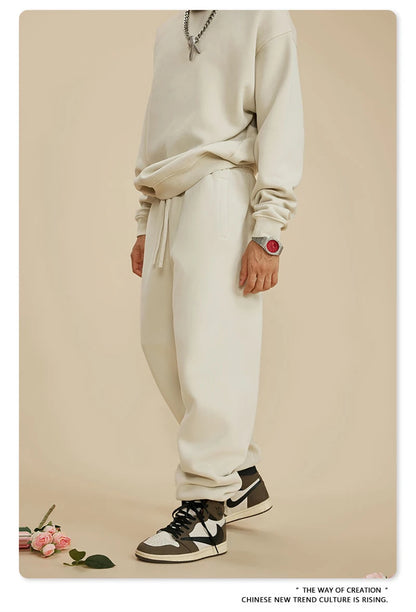 ZODF 2025 Autumn Winter Men’s Washed Fleece Sweatpants 355gsm Loose Retro Joggers Streetwear HY0653