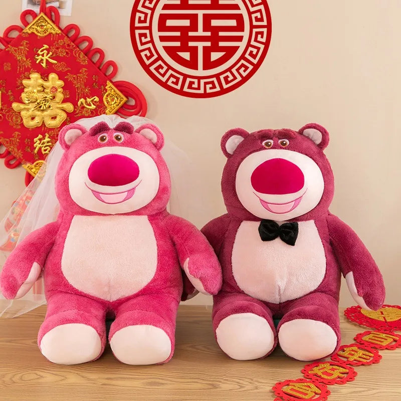 New 40-80cm Large Size Kawaii Strawberry Bear Series Plush Toy Pillow Doll Wedding Interior Accessories Couple Gift