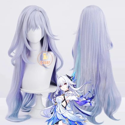 Genshin Impact Skirk Cosplay Costume Wig Dress Uniform Headwear Metal Accessories Festival Halloween Party for Women Girl iCoser