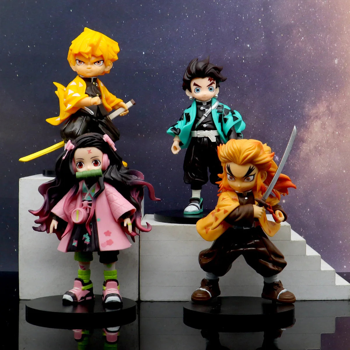 Anime Demon Slayer Tanjirou Nezuko Hashibira Inosuke Kyoujurou Action Figure PVC Model Statue doll Toy Desk Decor Collectio Gift